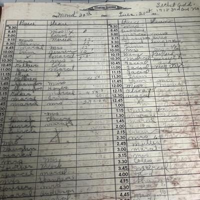 Vintage 1920s Hair Salon Appointment Ledger