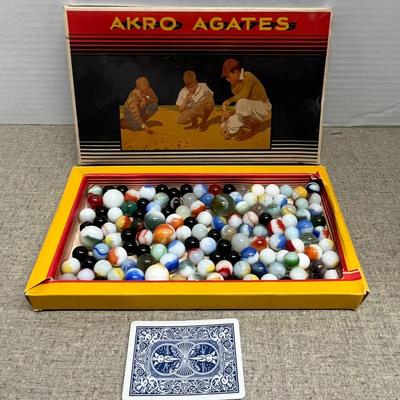 Akro Agates, Colorful Glass Marbles Set for Marble Games (possibly a 1930’s original!)