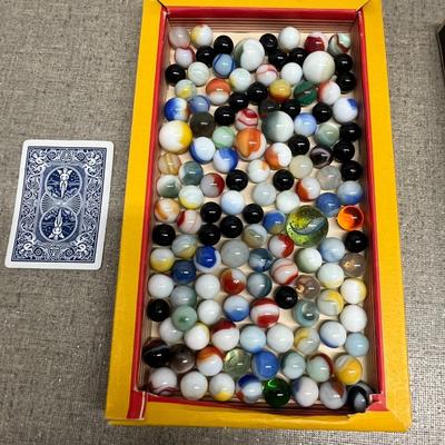 Akro Agates, Colorful Glass Marbles Set for Marble Games (possibly a 1930’s original!)