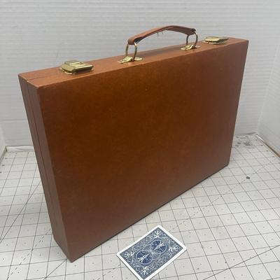 Vintage Wood & Cork Backgammon Set