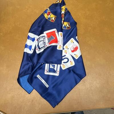 Chanel Playing Card Print Silk Scarf & 2 Decks of Cards