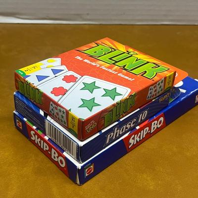 Family Card Game Bundle – Phase 10, Skip-Bo & Blink
