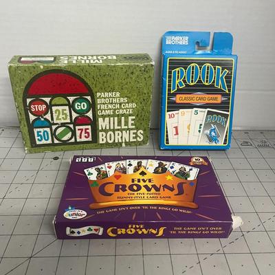 Card Game Bundle – Mille Bornes, Rook & Five Crowns – Classic Family Favorites