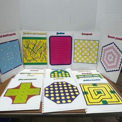 Vintage 1980 Spiral-Bound Book of Games – Colorful Game Boards