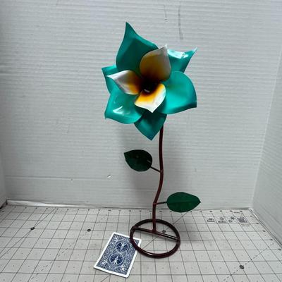 Handcrafted Metal Flower Sculpture