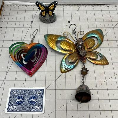 Colorful Metal and Wooden Garden Décor Set
