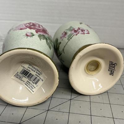 Vintage Floral Ceramic Bathroom Vanity Set & Soap Bars