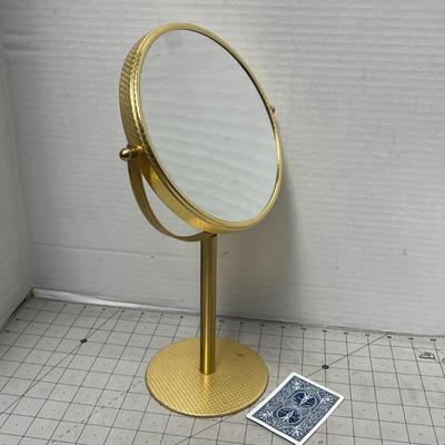 Gold Metal Standing Vanity Makeup Mirror