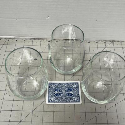 Set of 3 Clear Stemless Glasses