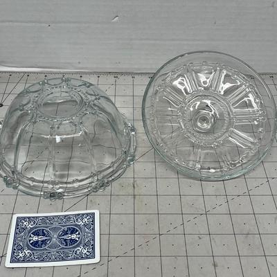 Clear Pressed Glass Lidded Candy Dish
