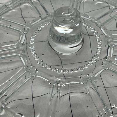 Clear Pressed Glass Lidded Candy Dish
