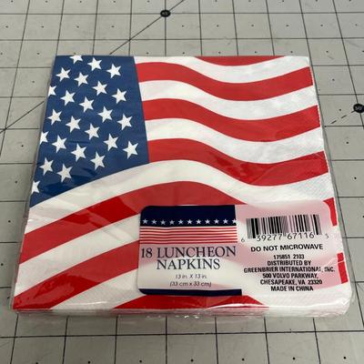 Metal Napkin Holder with Patriotic Napkins