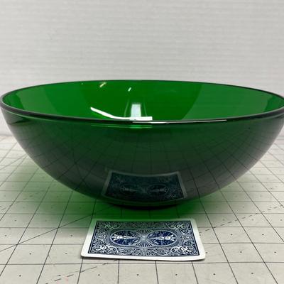 Emerald Green Glass Serving Bowl