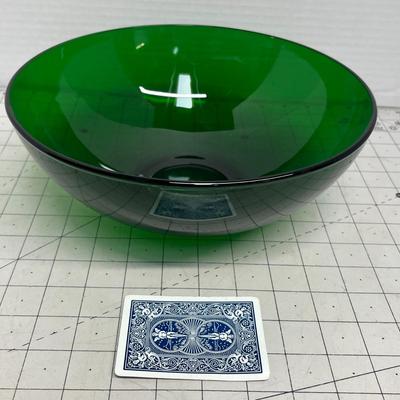 Emerald Green Glass Serving Bowl