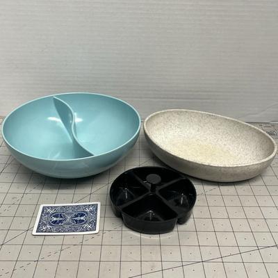 Assorted Sectioned and Serving Bowl Trio
