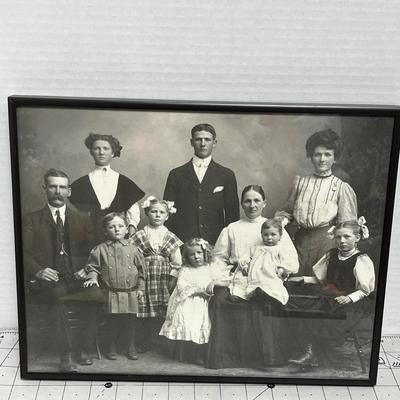 Framed Vintage Black and White Family Portraits
