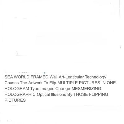 Sale Photo Thumbnail #1601: Framed wall decor with flipping 3D ocean images using lenticular technology—adapter not included for light-up feature.