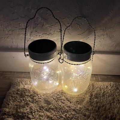 Solar Mason Jar Hanging Lantern Lights Set