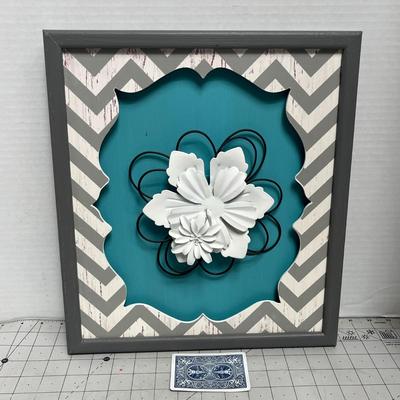 Chevron Floral Wall Art Plaque by Hobby Lobby