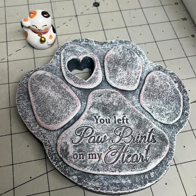 Pet Memorial Kitty Ashes Box and Plaque
