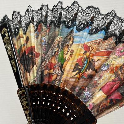 Decorative Folding Fan in Corina Westerns Cigar Box