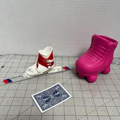 Novelty Skate and Ski Boot Decor Pair