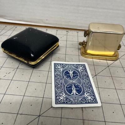 Vintage Travel Clock and Perpetual Calendar Set