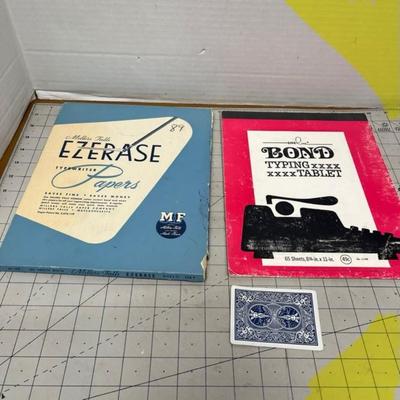 Vintage Office Supplies Lot with Typewriter Paper