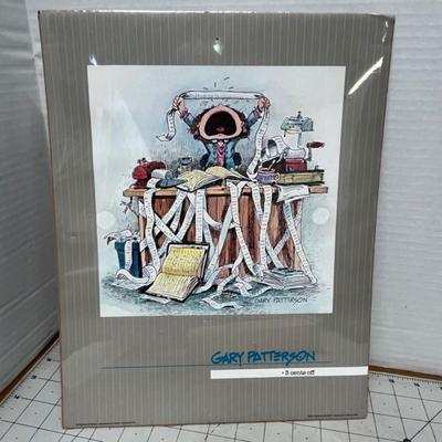 Gary Patterson Office Chaos Print, Nice Idaho State University Pen, Magnifying Glass & Paper Holder
