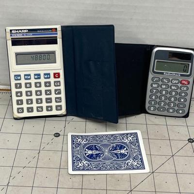 Dual Portable Office Calculators Set Solar Power