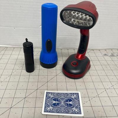 Assorted LED Flashlights and Lamp Set