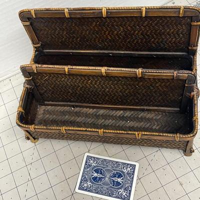 Rustic Woven Bamboo Letter Organizer
