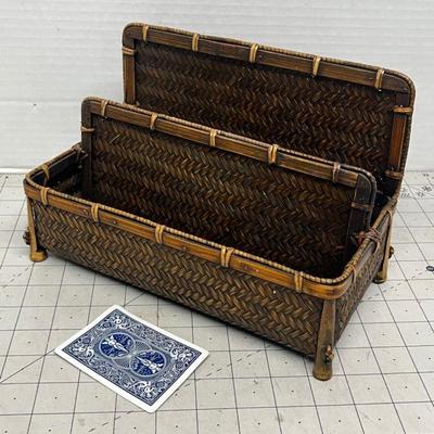 Rustic Woven Bamboo Letter Organizer
