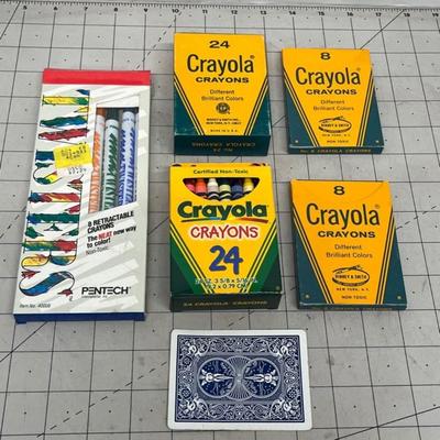 Colorful Crayon Set Assortment Collection