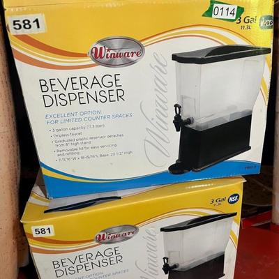 TWO Winware Beverage Dispensers