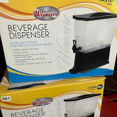 TWO Winware Beverage Dispensers