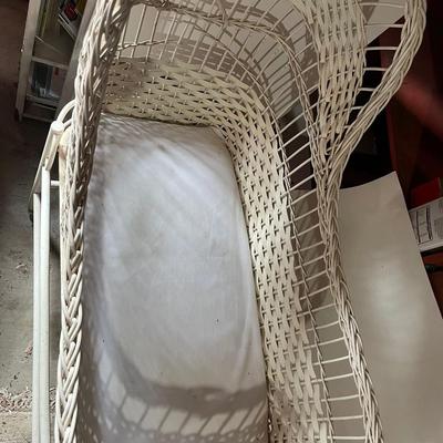 Vintage Standing Wicker Bassinette