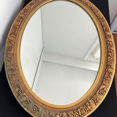 Antique Carved Wood Gilt Frame Mirror
