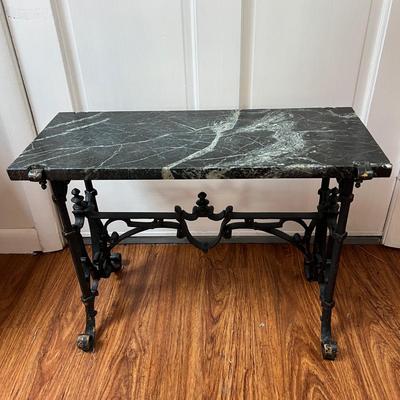 Wrought Iron Marble Top Table
