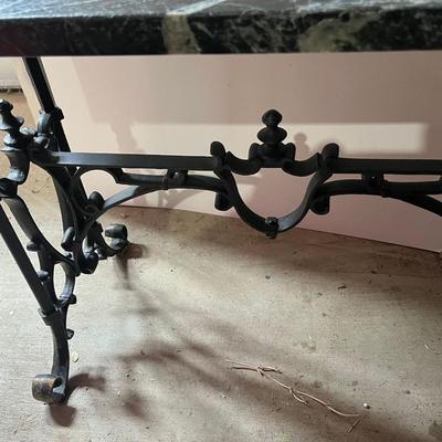 Wrought Iron Marble Top Table