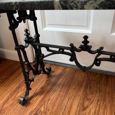 Wrought Iron Marble Top Table