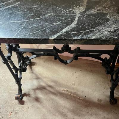 Wrought Iron Marble Top Table