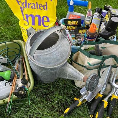 Vintage Watering Can w/ Gardening Lot