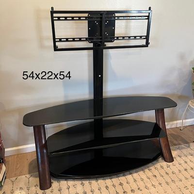 Glass and Wood 3 Shelf TV Stand