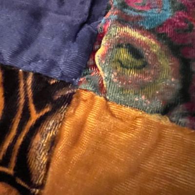 Vintage 70’s Velvet Patchwork Hippie/Boho Bedspread King Size
