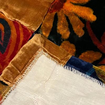 Vintage 70’s Velvet Patchwork Hippie/Boho Bedspread King Size