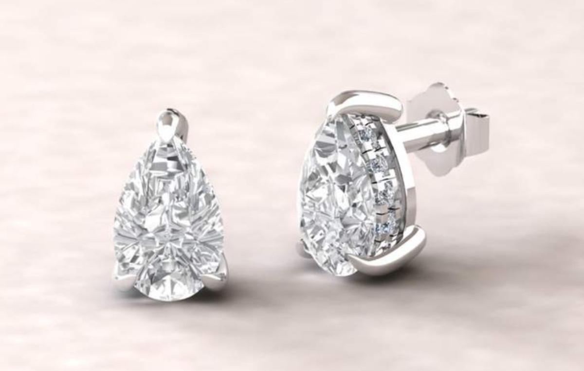 Sterling Silver Scissor Stud Earrings crystals from Swarovski