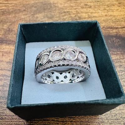 Silver Swarovski Crystal Fashion Ring