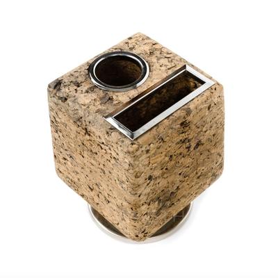 Vintage Mid Century Square Cork Rotating Desk Organizer by Park Sherman