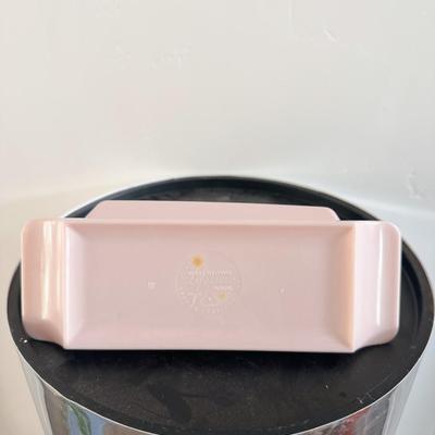 Vintage Melamine Light Pink Watertown Lifetime Ware Butter Dish - Made in USA
